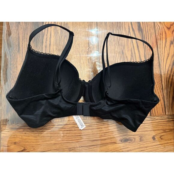 Victoria's Secret Black Padded Underwire Lined Demi Bra Size 34DD - Picture 2 of 4